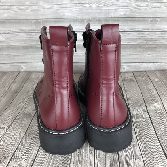 Madden Girl kicker burgundy combat boots size 6 - Picture 4 of 10